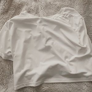 white flowy crop top